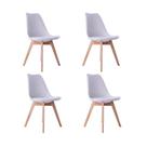 Kit 04 Cadeiras Leda Eames Jantar Cozinha com Assento Estofado Branco