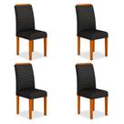 Kit 04 Cadeiras Lisboa Wood Cinamomo/ Preto - Moveis Arapongas