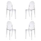 Kit 04 Cadeiras Louis Ghost Sem Braço Transparente - 73423