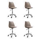 Kit 04 Cadeiras Office Base Cromada Giratória Saarinen Kit 04 Cadeiras Office Base Cromada Giratória Saarinen