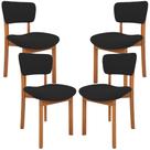 Kit 04 Cadeiras Para Sala de Jantar Cozinha Living Estofada Dara L02 Suede Preto - Lyam Decor Kit 04 Cadeiras Para Sala de Jantar Cozinha Living Estofada Dara L02 Suede Preto - Lyam Decor