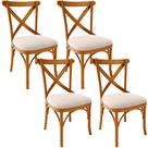 Kit 04 Cadeiras Para Sala de Jantar e Estar Living Estofada Ávila L02 Suede Bege - Lyam Kit 04 Cadeiras Para Sala de Jantar e Estar Living Estofada Ávila L02 Suede Bege - Lyam