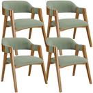 Kit 04 Cadeiras Para Sala de Jantar e Estar Living Estofada Suran L02 Bouclê Oliva - Lyam