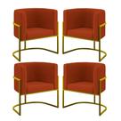 Kit 04 Cadeiras Poltrona Lua Gold para Sala Quarto Balaqui