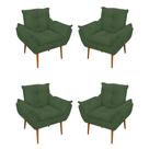 Kit 04 Cadeiras Poltronas De Luxo Opala Sala, Quarto Cor:verde
