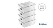 Kit 04 Caixas Multiuso 2,5 Litros com Tampa p/ Carnes, Aves, Salgados, Buffet, Restaurantes-378
