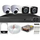 Kit 04 Câmeras Segurança Hd 720p Dvr 4ch Alta Performance Hd 500Gb