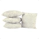 Kit 04 Capas Almofada Anevely 45x45cm Cor Off White Micro Percal 300 Fios Neutra