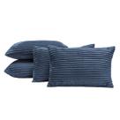 Kit 04 Capas para Almofada Retangular 60cm x 30cm Velvet Sala Quarto Manta Aveludada Macia