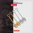 Kit 04 Colheres Sobremesa Inox Pá Redonda Kit 04 Colheres Sobremesa Inox Pá Redonda