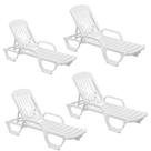 Kit 04 Espreguiçadeira Piscina de Plástico Pitangui Branca com Rodas Kit 04 Espreguiçadeira Piscina de Plástico Pitangui Branca com Rodas