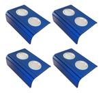 Kit 04 Esteira Decorativa Laqueada Sofá Alumínio Azul Bic