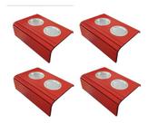Kit 04 Esteira Decorativa Laqueada Sofá Alumínio Vermelho