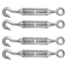 Kit 04 Esticador Cabo Aço Olhal Galvanizado Zinc -5/16-8mm