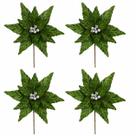 Kit 04 Flores Natalinas Decorativas Poinsetia Verde - 32cm Kit 04 Flores Natalinas Decorativas Poinsetia Verde - 32cm