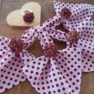 Kit 04 Guardanapos de Tecido 40x40 cm Poá Rosa Tricoline Misto