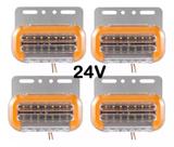 kit 04 Lanternas Led Amarela 24V Caminhão Lateral baú Carroceria Utilitaro KLX Qualidade e Inovação