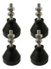 Kit 04 Pçs Amortecedor Pé Nivelador Sapata Borracha M10 Carga 400Kg