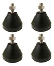 Kit 04 Pçs Amortecedor Pé Nivelador Sapata Borracha M12 Carga 600 Kg