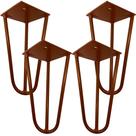 Kit 04 Pés de Ferro Aço Hairpin Legs 15 cm Bronze A01 Sofá Móveis Mesa - Inoviza