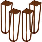 Kit 04 Pés de Ferro Aço Hairpin Legs 25 cm Bronze A01 Sofá Móveis Mesa - Inoviza