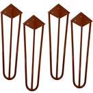 Kit 04 Pés de Ferro Aço Hairpin Legs 45 cm Bronze A01 Sofá Móveis Mesa - Inoviza