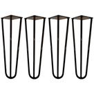 Kit 04 Pés de Ferro Aço Hairpin Legs 45 cm Preto A01 Sofá Móveis Mesa - Inoviza