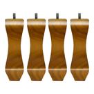 Kit 04 Pés Retrô Castanho 20 cm com Rosca Metal para Móveis D10 - D'Rossi