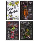Kit 04 Placas de Mdf Decorativas Bebidas 19,5x29,5cm - D'Rossi