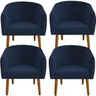 kit 04 Poltrona Julia Decoração Salão Cadeira Escritório Recepção Estar Amamentação Suede Azul Marrinho - D'Classe Decor