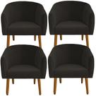 kit 04 Poltrona Julia Decoração Salão Cadeira Escritório Recepção Estar Amamentação Suede Marrom - D'Classe Decor