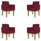 Kit 04 Poltronas Cadeira Reforçada - Escritório Marsala Cor:marsala