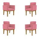 Kit 04 Poltronas Cadeira Reforçada - Escritório Rosa