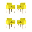 Kit 04 Poltronas Decorativa Recepção Oferta - Balaqui Decor Amarelo