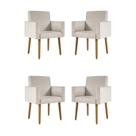 Kit 04 Poltronas Decorativa Recepção Oferta - Balaqui Decor Bege
