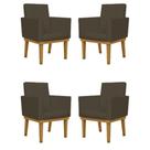 Kit 04 Poltronas Decorativa Reforçada Oferta material sintético Balaqui