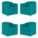 Kit 04 Poltronas Decorativas Sala de Espera Clinica Suede Kit 04 Poltronas Decorativas Sala de Espera Clinica Suede