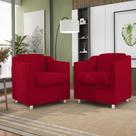 Kit 04 Poltronas Decorativas Sala de Espera Clinica Suede