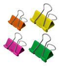 Kit 04 Prendedor de Papel Clips Binder 32mm Neon Brw