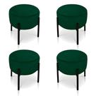 Kit 04 Puffs Iron Suede Verde Base Palito Drossi