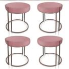 Kit 04 Puffs Love Suede Base Industrial Cobre Rose