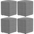 Kit 04 Puffs Quadrado Decorativo L02 Pied Poule - Lyam Decor Kit 04 Puffs Quadrado Decorativo L02 Pied Poule - Lyam Decor