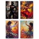 Kit 04 quadros decorativos Exu, Pomba Gira e Ciganos / Umbanda e Candomblé / Orixás