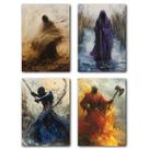 Kit 04 quadros decorativos Obaluaê, Nanã, Ogum e Xangô / Umbanda e Candomblé / Orixás