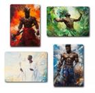 Kit 04 Quadros Orixás xangô, Oxóssi, Ogum E Oxalá
