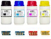 Kit 04 Refil Pó Toner Xerox + 4 Chip Xerox 6180