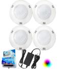 Kit 04 REFLETOR HIPER LED 15W ABS RGB + Comando SMD Brustec