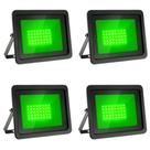 Kit 04 refletor led 30w verde bivolt