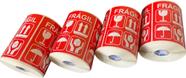 Kit 04 Rolos De Etiqueta Adesiva Selo Frágil 105x75mm 500 unidades