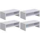 Kit 04 Suportes Para Monitor Stand Home Office Lap 63 Cm L03 Branco - Lyam Kit 04 Suportes Para Monitor Stand Home Office Lap 63 Cm L03 Branco - Lyam